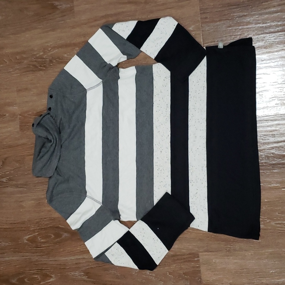 (MP) T by Talbots Striped Casual Turtleneck Knit Sweater Top Loungewear Comfy